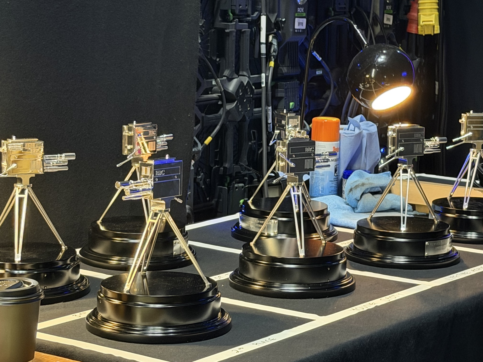 BBC award trophies behind the scenes