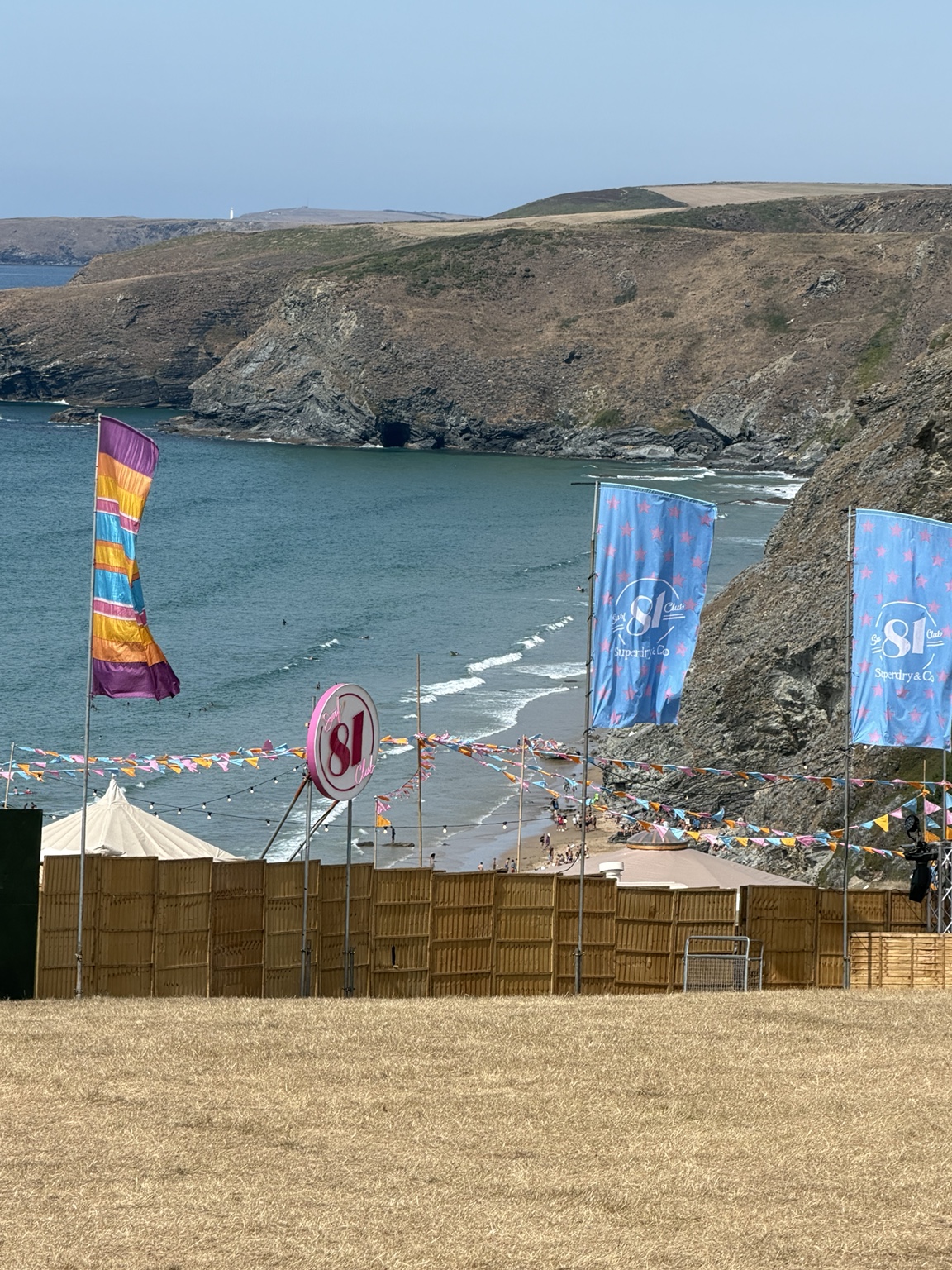Boardmasters festival site overlooking the Cornish coast