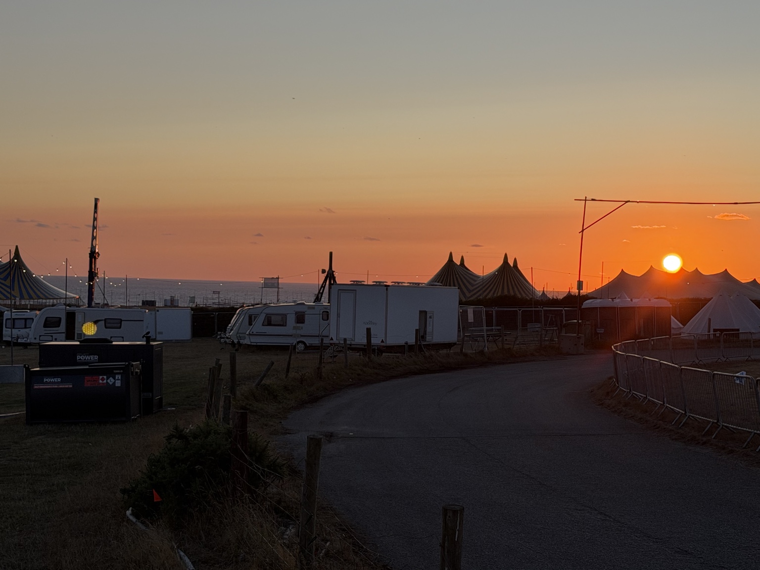 Festival operational area at sunset